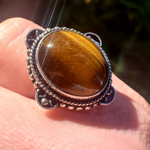 New Tiger Eye 925 Silver Ring. - Picture 3 of 16